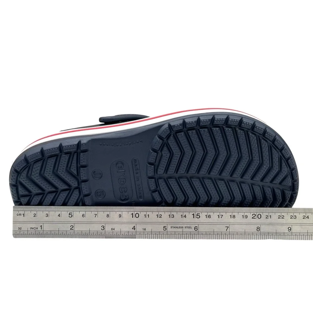 Crocs Crocband Youth Boys Girls‎ Slip-on Clogs Size 5 (J5) Navy Blue Red White